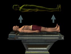 Floating above body