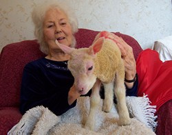 M with Zina the lamb